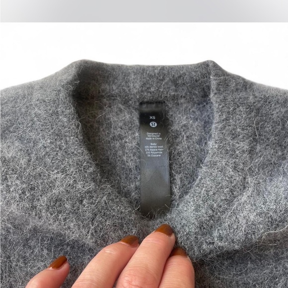 Grey |Lululemon| Wool Alpaca Blend Crewneck Sweater Oversized XS - Picture 2 of 6